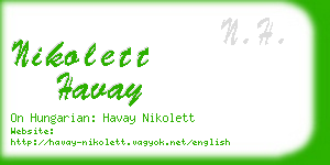 nikolett havay business card